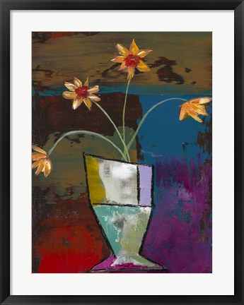Framed Abstract Expressionist Flowers II Print