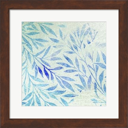 Framed Cerulean Foliage II Print