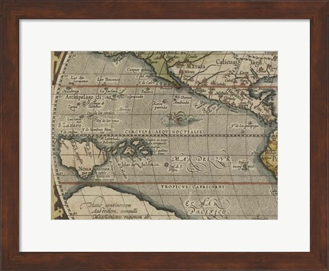 Framed Antique World Map Grid IV Print