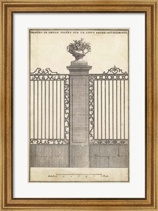 Framed Antique Decorative Gate I Print