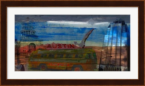 Framed Austin Bus Print