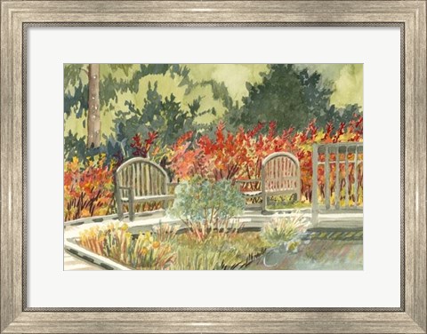 Framed Aquarelle Garden I Print