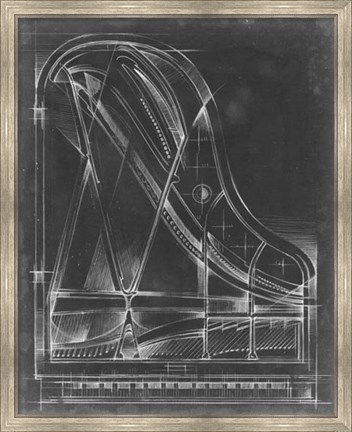 Framed Grand Piano Diagram Print