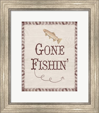 Framed Gone Fishin&#39; Print