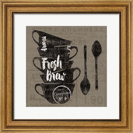 Framed Linen Coffee III Print