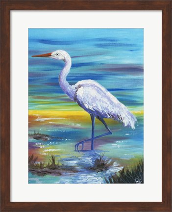 Framed Yellow Heron II Print
