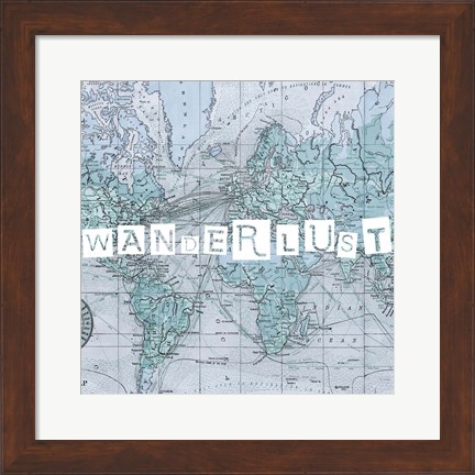 Framed Map Words V Print
