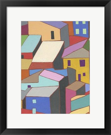 Framed Rooftops in Color II Print