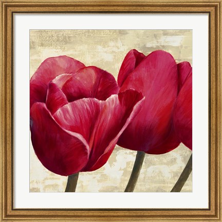 Framed Red Tulips (Detail) Print