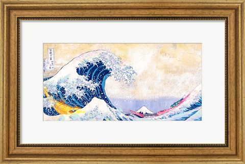 Framed Hokusai&#39;s Wave 2.0 (Detail) Print