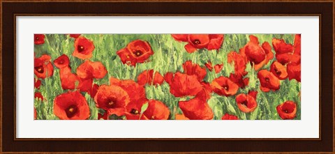 Framed Poppy Field (Detail) Print