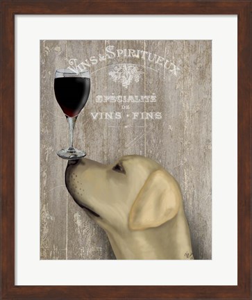 Framed Dog Au Vin Yellow Labrador Print