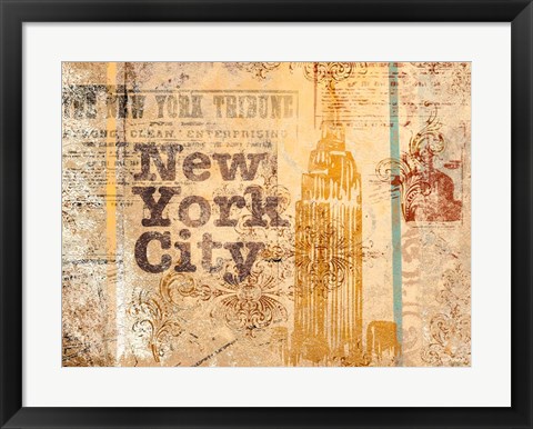 Framed New York Postcard Print