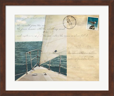 Framed Voyage Postcard I Print