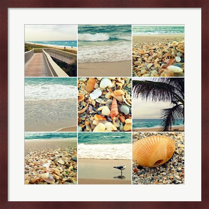 Framed Shell Beach (9 Patch) Print