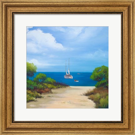 Framed Sailboat on Coast II Print