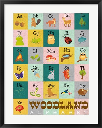Framed Woodland Alphabet Print