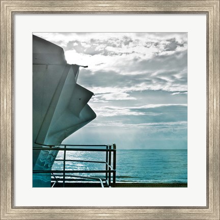 Framed On a Teal Beach I Print