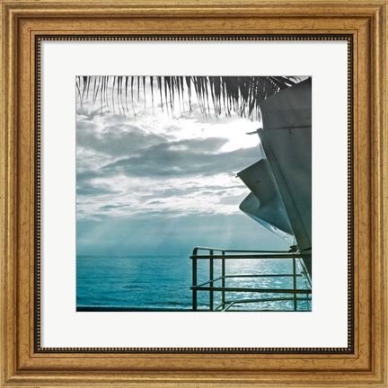 Framed On a Teal Beach II Print