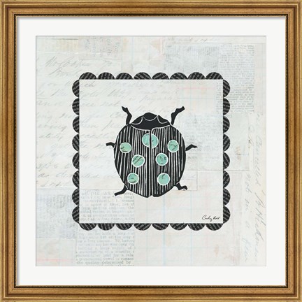 Framed Ladybug Stamp Print
