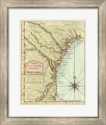 Framed Petite Map of Georgia Print