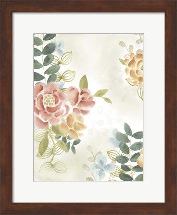Framed Soft Flower Collection I Print