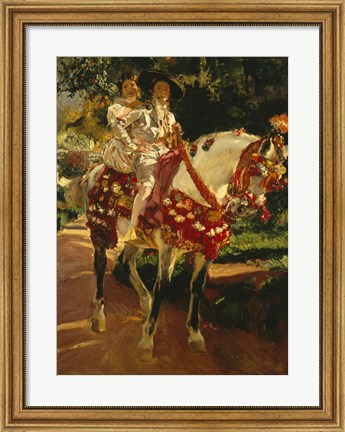 Framed Elena and Maria in Antique Valencian Costumes Print