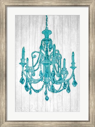 Framed Luxurious Lights III Turquoise Print