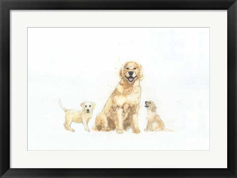 Framed Dog and Puppies Print