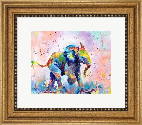 Framed Colorful Elephant Print