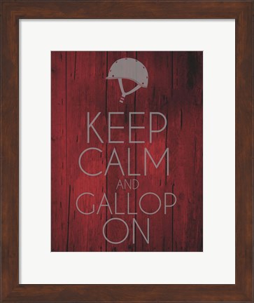 Framed Keep Calm and Gallop On - Red Print