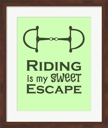 Framed Riding is My Sweet Escape - Lime Print