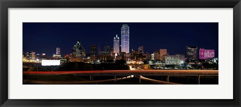 Framed Dallas at Night Print