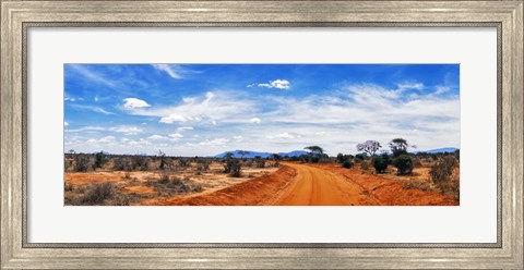 Framed Dirt Road in Tsavo East National Park, Kenya Print