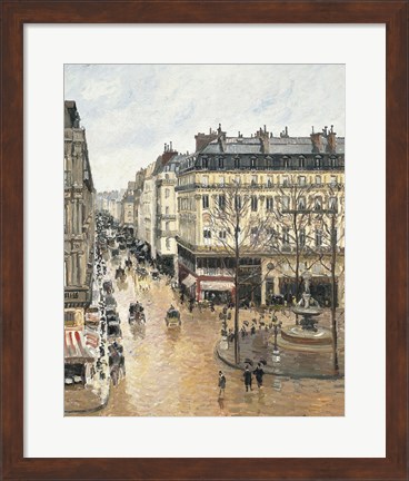 Framed Rue Saint-Honore in the Afternoon. Effect of Rain, 1897 Print