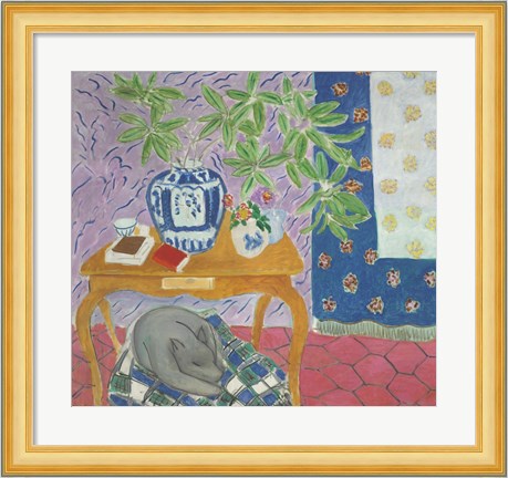 Framed Interior with a Dog, 1934 Print