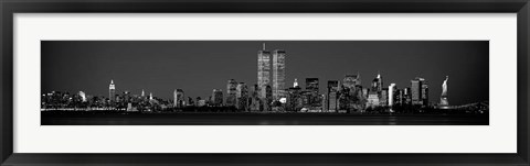 Framed Manhattan Skyline 2001 Print