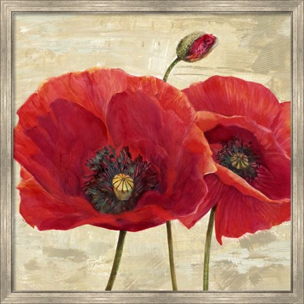 Framed Red Poppies (detail II) Print