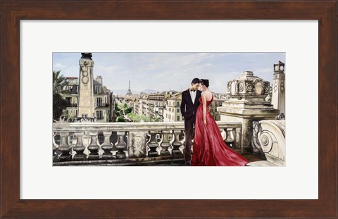 Framed Lovers in Paris Print