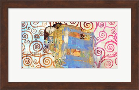 Framed Klimt&#39;s Embrace 2.0 Print