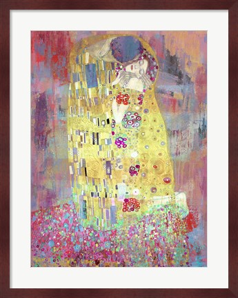 Framed Klimt&#39;s Kiss 2.0 Print