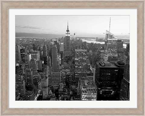 Framed Skyline of Midtown Manhattan, NYC Print