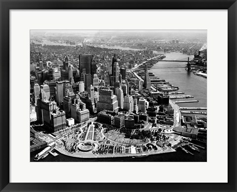 Framed Aerial View of Manhattan Print