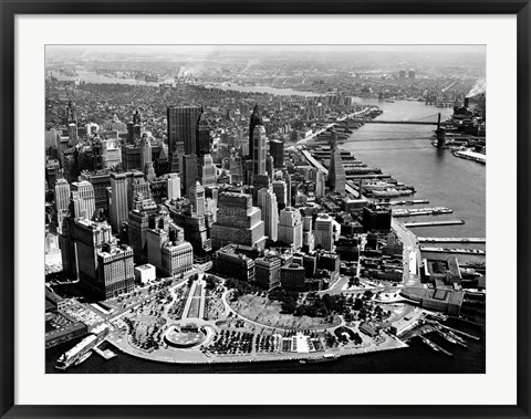 Framed Aerial View of Manhattan Print