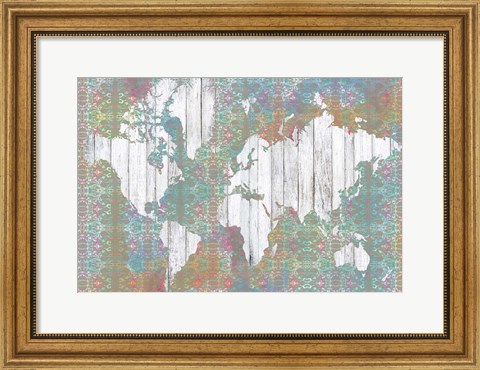 Framed Boho Map I Print