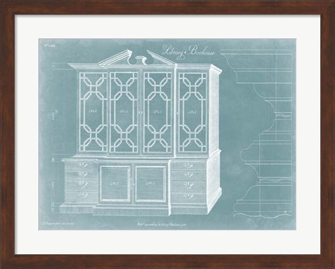 Framed Chippendale Library Bookcase II Print