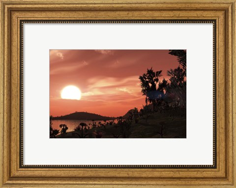 Framed View from the surface of Earth-like exoplanet Gliese 581c Print