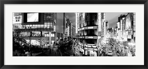 Framed Buildings lit up at night, Shinjuku Ward, Tokyo, Japan Print