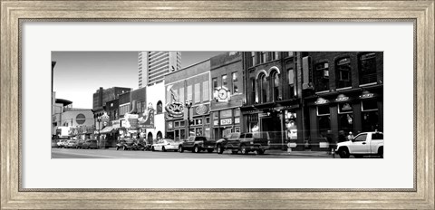 Framed Street scene at dusk, Nashville, Tennessee Print