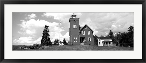 Framed Two Harbors Lighthouse on Lake Superior&#39;s Agate Bay, Burlington Bay, Minnesota Print